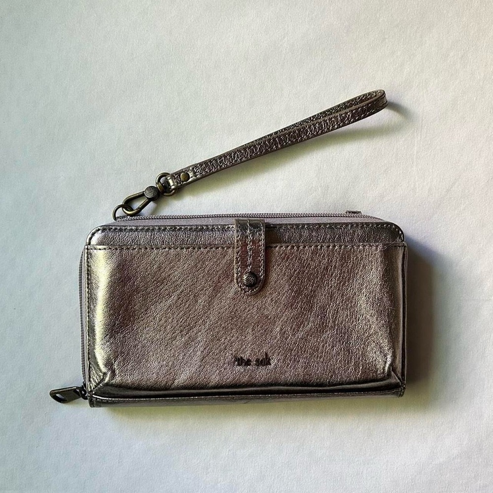 The Sak Metallic Leather Wristlet